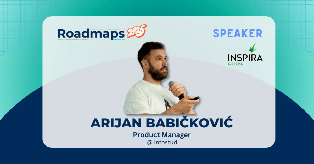 Arijan Babičković predstavlja Infostud na konferenciji Roadmaps 2025 u Beogradu