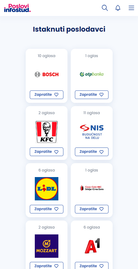 pregled istaknutih poslodavaca